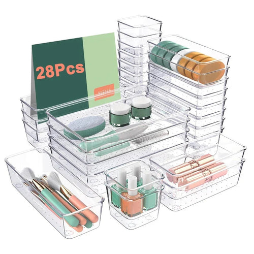 Clear Drawer Organizer Set